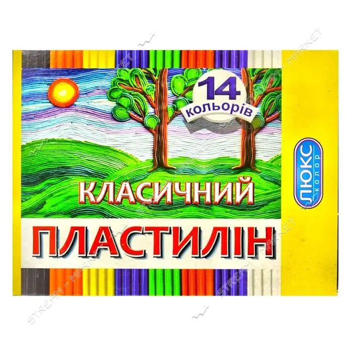 Пластилин Люкс Колор классический 14 цветов 250г ПО-47183
