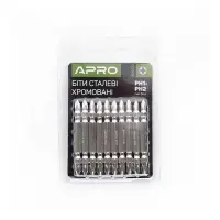 Бита 2-х сторонняя Apro 309173 РН1-РН2x65мм 10шт хром                                               