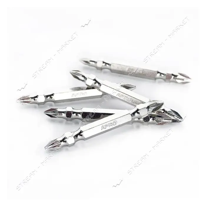 Бита 2-х сторонняя Apro 309173 РН1-РН2x65мм 10шт хром                                               