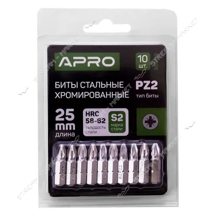 Бита Apro 309110 РZ2х25мм хром