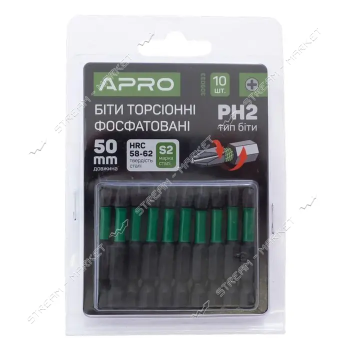 Бита ударная торсионная Apro 309033 РН2x50мм 10шт