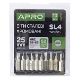Бита Apro 309121 SL4x25мм 10шт хром                                                                 