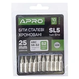 Бита Apro 309123 SL5x25мм 10шт хром