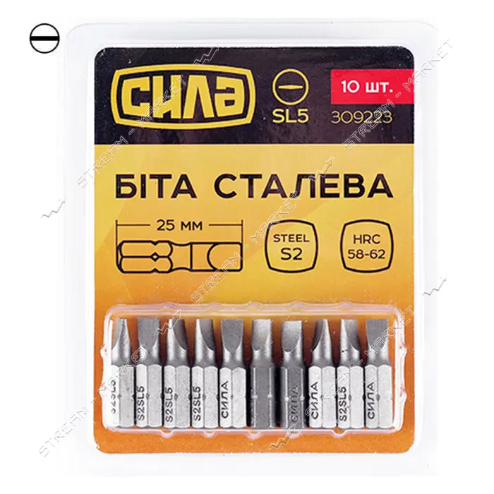 Бита Сила 309223 SL5x25мм 10шт                                                                      