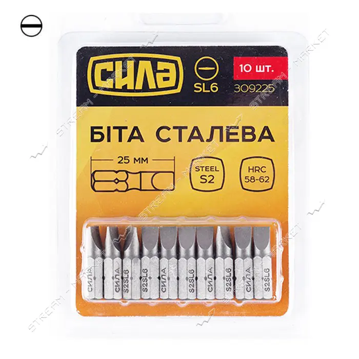 Бита Сила 309225 SL6x25мм 10шт