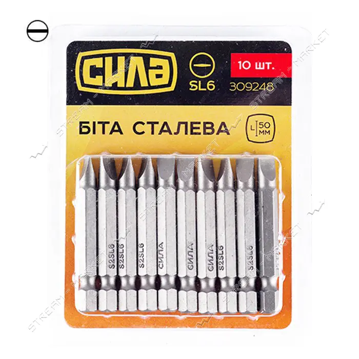 Бита Сила 309248 SL6x50мм 10шт                                                                      
