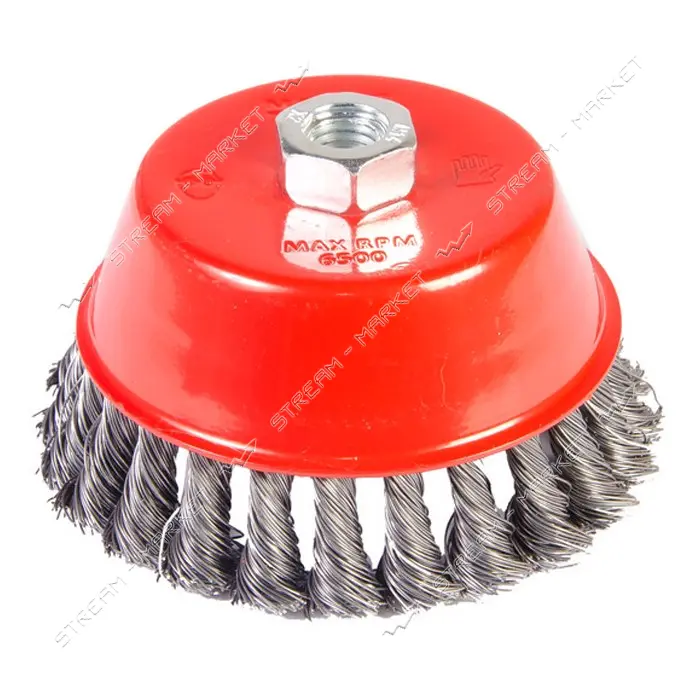Щетка торцевая из плетеной проволоки Mastertool 19-7012 D125 М                                      