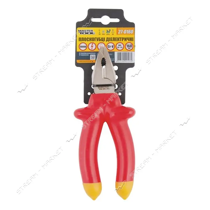 Плоскогубцы MasterTool 27-0160 160мм диэлектрические хром-ванадий CrV6150 HRC 50 55
