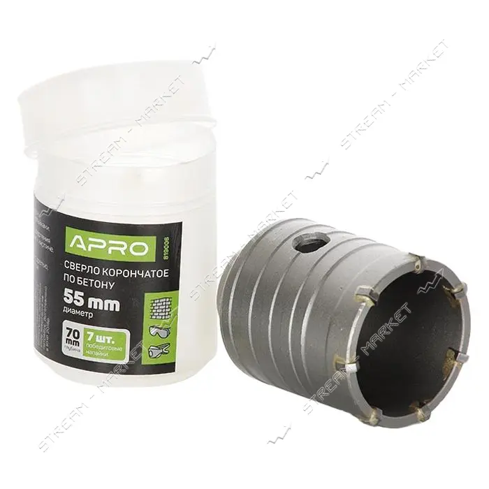 Свердло корончате по бетону Apro 819006 55мм                                                        