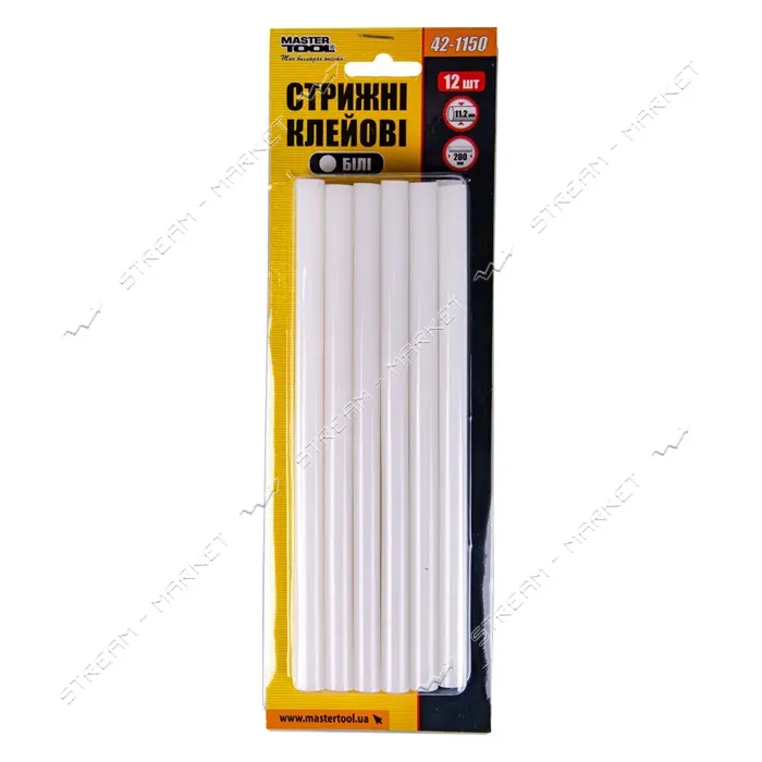 Стержни клеевые Master-Tool 42-1150 11.2x200мм 12шт белые                                           