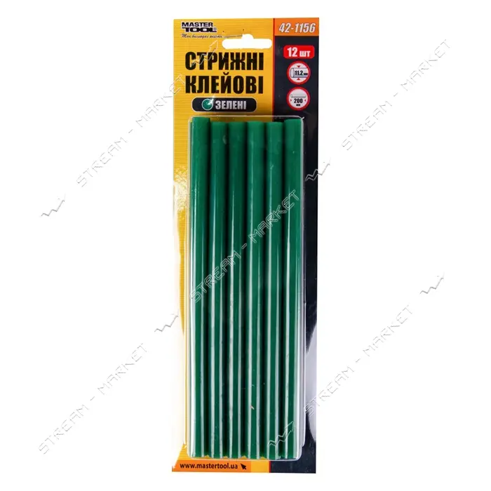 Стержни клеевые Master-Tool 42-1156 11.2x200мм 12шт зеленые                                         