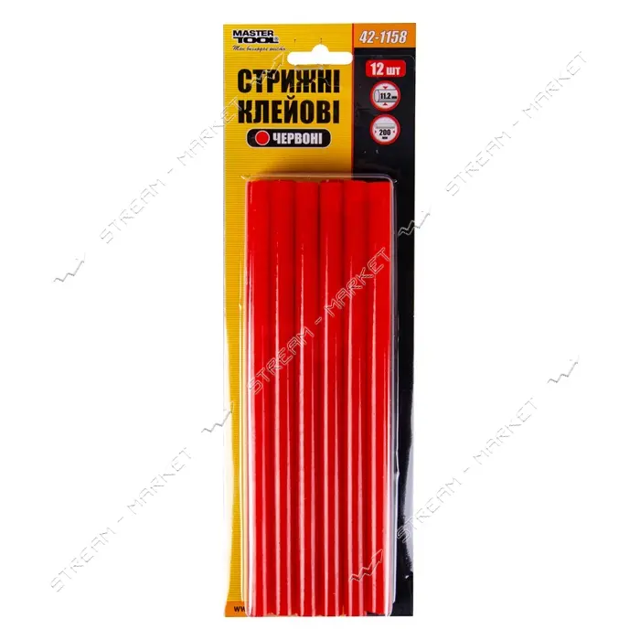 Стержни клеевые Master-Tool 42-1158 11.2x200мм 12шт красные