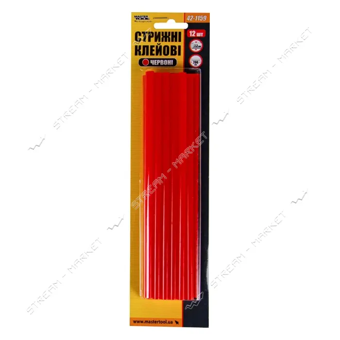 Стержни клеевые Master-Tool 42-1159 7.2x200мм 12шт красные