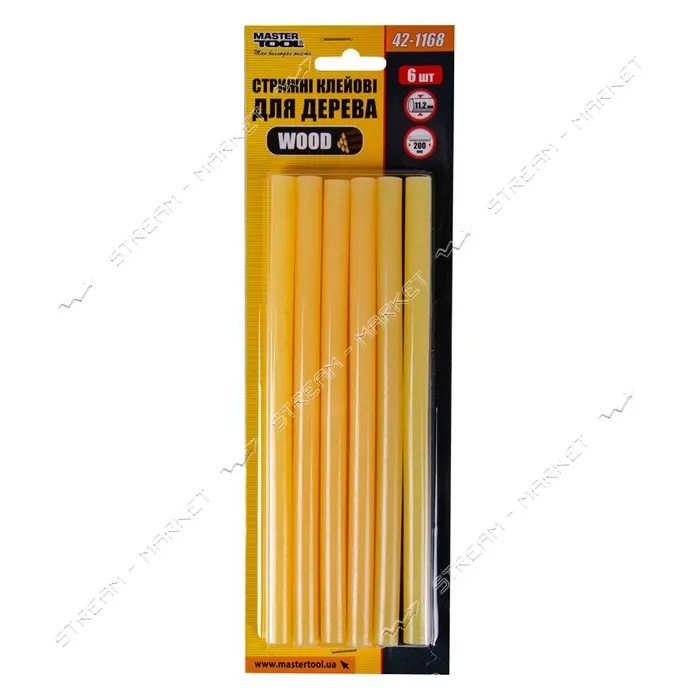 Стержни клеевые Master-Tool 42-1168 11.2x200мм 6шт для дерева WOOD