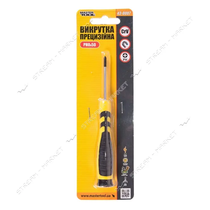 Отвертка прецизионная MasterTool 43-0007 PH0x50