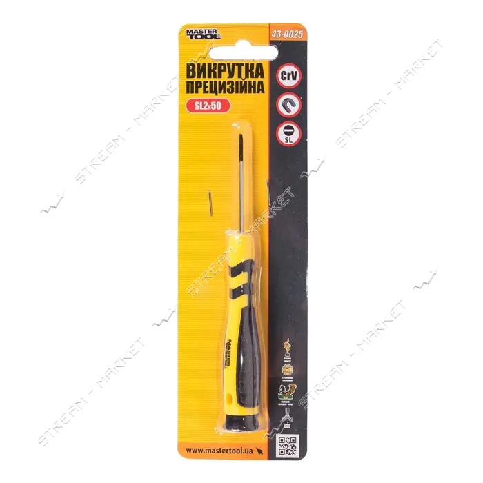 Отвертка прецизионная MasterTool 43-0025 SL2x50