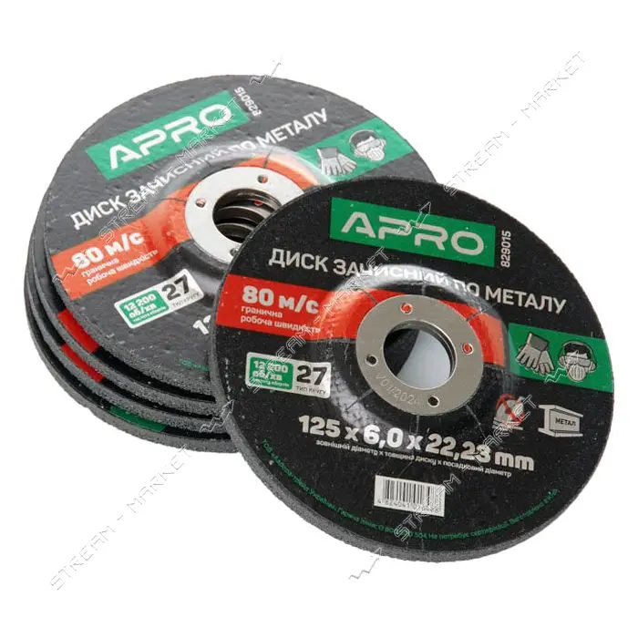 Диск зачистной по металлу Apro 829015 125х6мм                                                       