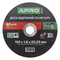 Диск отрезной по металлу Apro 829007 150х1.6мм                                                      