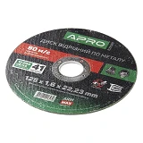 Диск отрезной по металлу Apro 829020 Профи 125х1.6мм зеленый