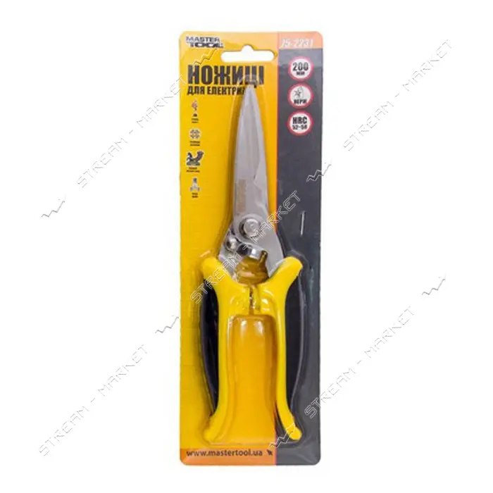 Ножницы универсальные для электрика Master-Tool 75-2231 удлиненные 200мм                            