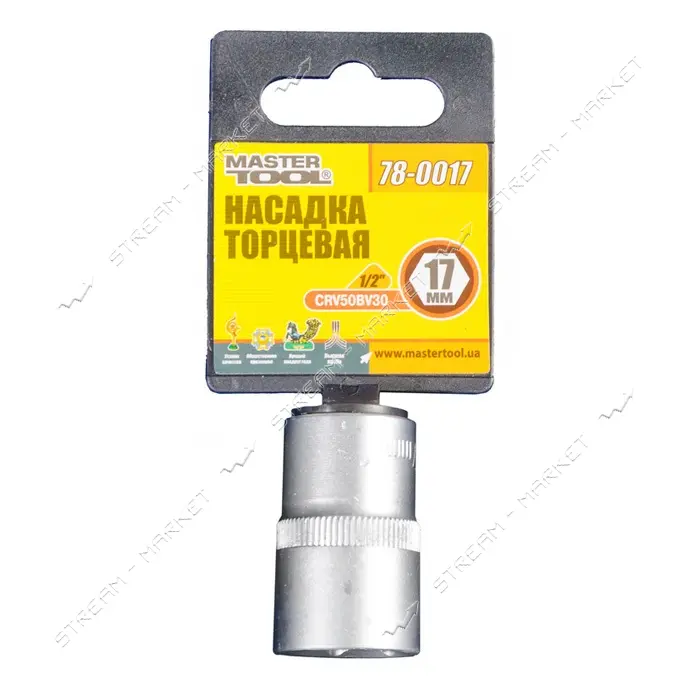 Насадка торцевая Master-Tool 78-0017 6-гранная 1/2" 17мм CRV