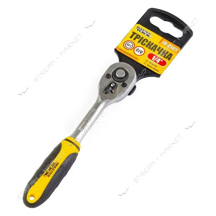 Трещотка Master-Tool 78-0103 1/4" 45Т прямая