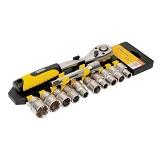 Набор насадок торцевых Master-Tool 78-1212 PROFI CrV 1/2" 10-24мм удлинитель 125мм трещотка 72Т