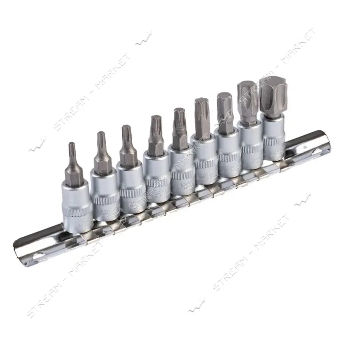 Набор насадок отверточных Master-Tool 78-1400 CRV 1/4" TORX Т10 15 20 27 30 40 45 50 60 9шт