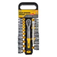 Набор насадок торцевых Master-Tool 78-3821 CRV 3/8" 6-24мм удлинитель 150мм трещотка 72Т 21шт