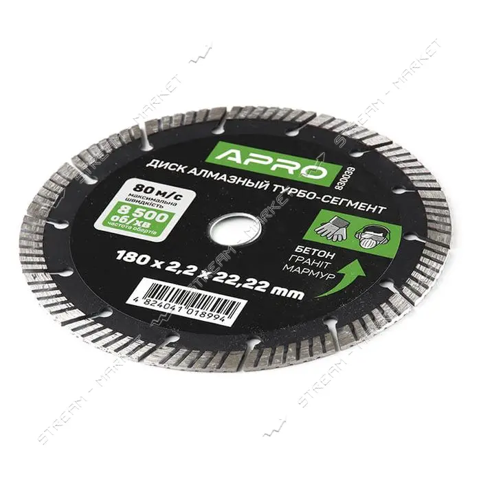 Круг по бетону Apro 830039 Турбо-Сегмент 180х2.2мм 22-24%                                           