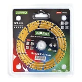 Диск по бетону Apro Pro 830740 универсальный перфорированный сегмент 125х22.2х2.4мм