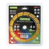 Диск по бетону Apro Pro 830741 универсальный перфорированный сегмент 180х22.2х2.4мм
