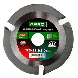 Диск пильный по дереву Apro 830098 с твердосплавными напайками 125х22.2мм 3Т                        