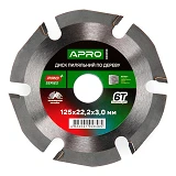 Диск пильный по дереву Apro 830099 с твердосплавными напайками 125х22.2мм 6Т