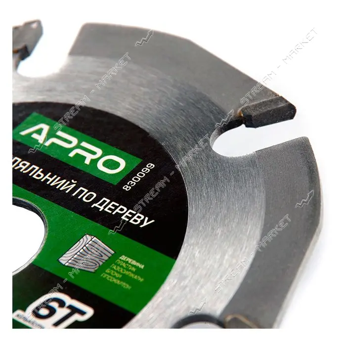 Диск пильный по дереву Apro 830099 с твердосплавными напайками 125х22.2мм 6Т