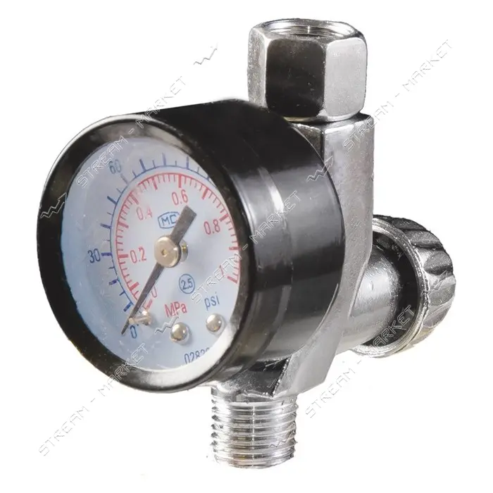 Редуктор с манометром для краскопульта Master-Tool 80-8919 0-12 бар мет. 1/4"