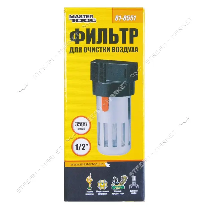 Фильтр для очистки воздуха Master-Tool 81-8551 металлический 1/2"                                   