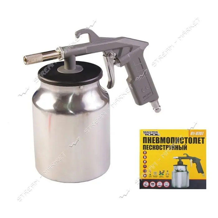 Пистолет пескоструйный MasterTool 81-8707 d6мм 320-420л/мин 10бар НБ