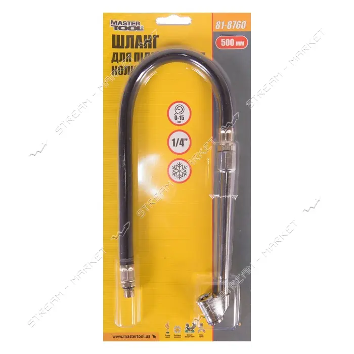 Шланг к пистолету для подкачки колес Master-Tool 81-8760 50см с наконечником для грузовых автомоб.