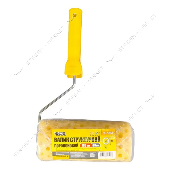 Валик структурный поролоновый горошек Master-Tool 92-6203 80/180мм d6мм с ручкой