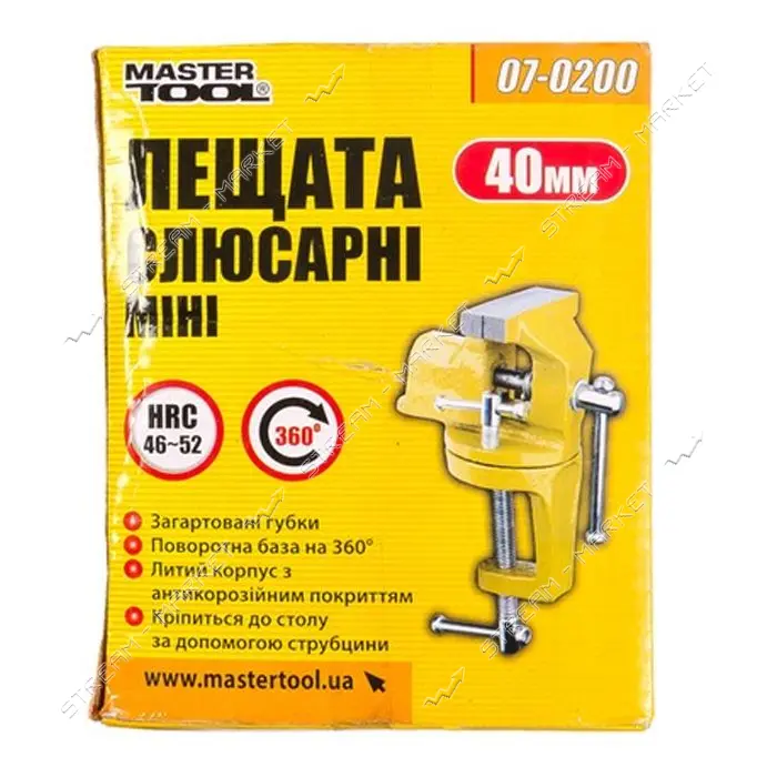 Тиски слесарные MasterTool 07-0200 поворотные мини 40мм