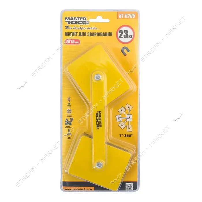Магнит для сварки MasterTool 81-0205 2x23кг 1-360 65x85мм