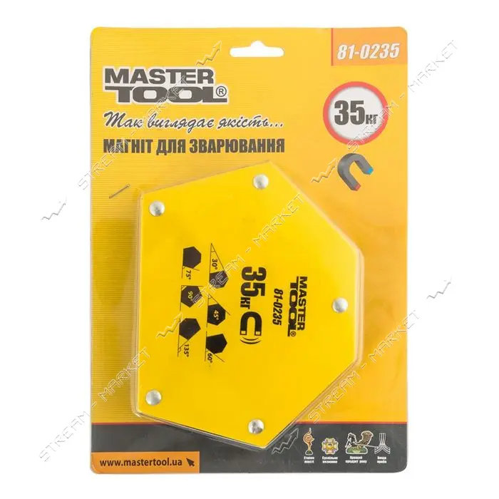 Магнит для сварки MasterTool 81-0235 35кг 30/45/60/75/90/135 145х110мм                              