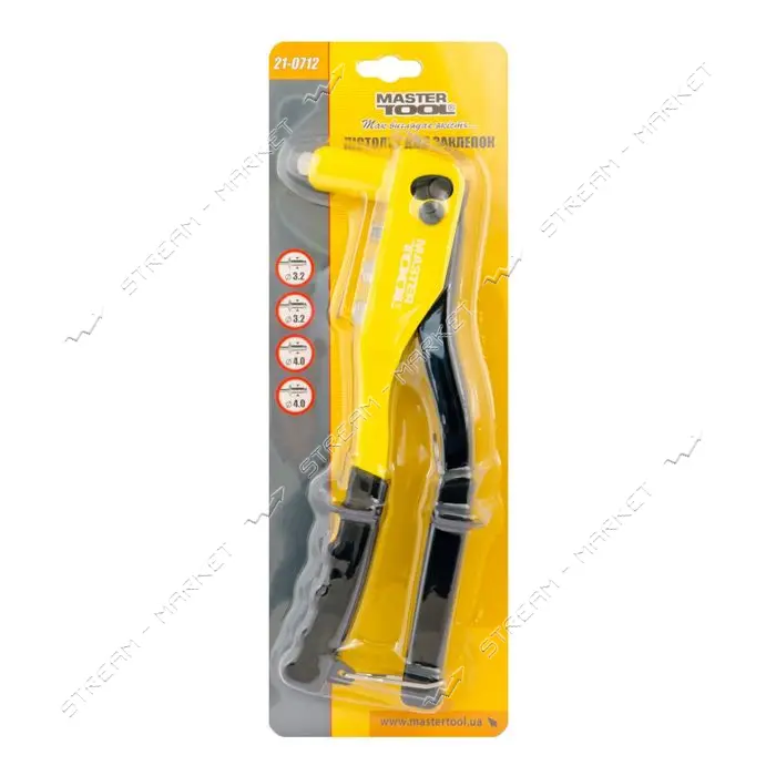 Пистолет для заклепок MasterTool 21-0712 220мм O 3.2/3.2/4/4мм