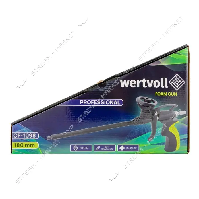 Пістолет для монтажної піни WERTVOLL CF-1098 ствол CTF18 soft regulation тефлонове покриття