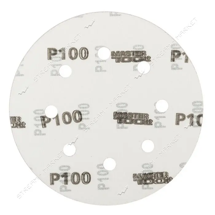 Круг шлифовальный MasterTool 08-1810-H на липучке 8 отверстий 180мм зерно 100 5шт                   