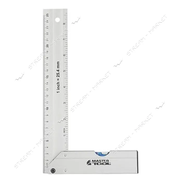 Угольник строительный MasterTool 30-4250 250мм AL-AL капсула 0.5мм/1м                               