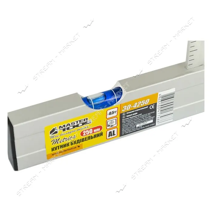 Угольник строительный MasterTool 30-4250 250мм AL-AL капсула 0.5мм/1м                               