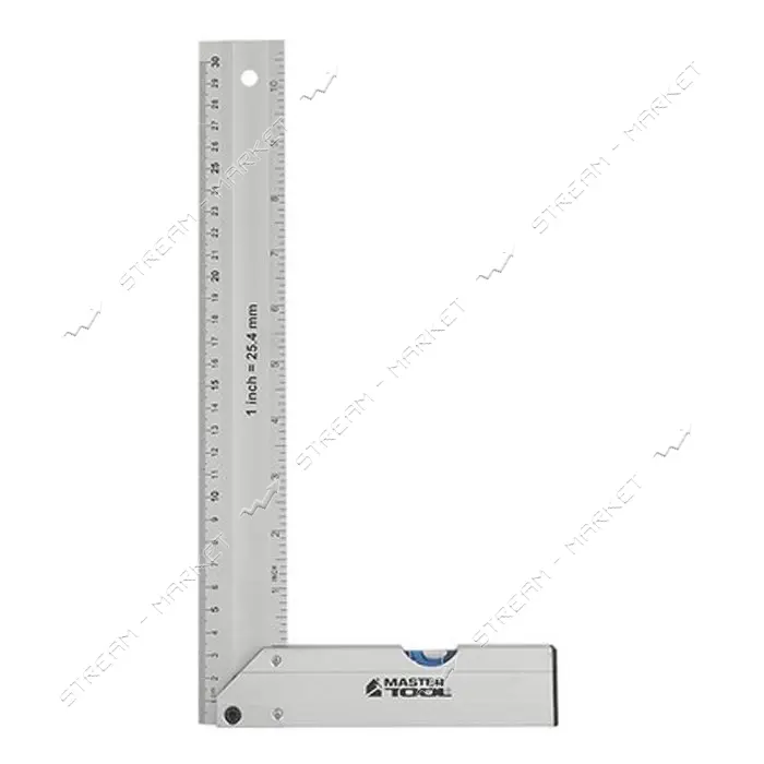 Угольник строительный MasterTool 30-4300 300мм AL-AL капсула 0.5 мм/1м                              