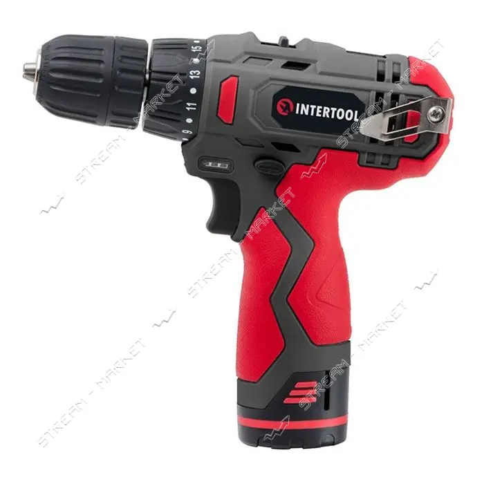 Дрель-шуруповерт аккумуляторная Intertool DT-031012 В 30Нм 0-350/0-1300об/мин 0.8-10мм литий        